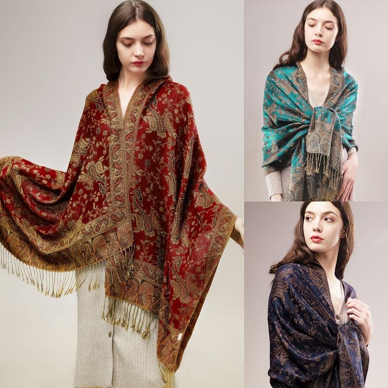 Luxury Brand Autumn Cashmere Pashmina Shawl Lady Wrap Warm Winter Scarves Design Print Female Foulard Cotton Stoles Scarf 2023