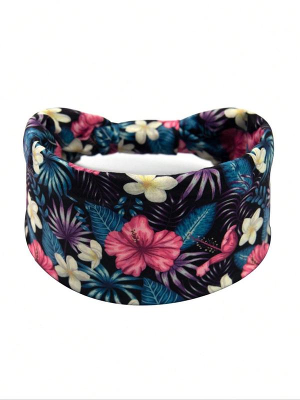 Women's Ditsy Floral Print Knot Design Hair Band, Breathable Elastic Hair Band, Hair Accessories for Women & Girls