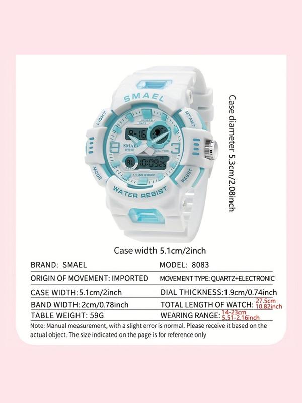 Men's Fashion Digital Watch, Casual Sporty Digital Watch with Luminous Dial & Waterproof Feature, Trendy Multifunctional Watch for Daily Life