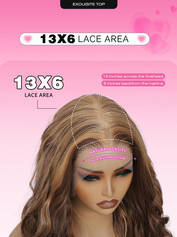 24 Inch Ombre Lace Front Wigs for Women, Gorgeous Fluffy Wigs without Bangs, Synthetic Heat Resistant Wigs for Party, Daily Use