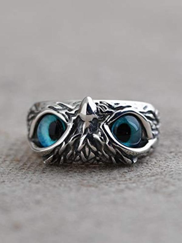 Unisex Casual Trendy Cute Owl Design Ring, Elegant Fashionable Ring, Men & Women Jewelry Accessories For Daily & Party