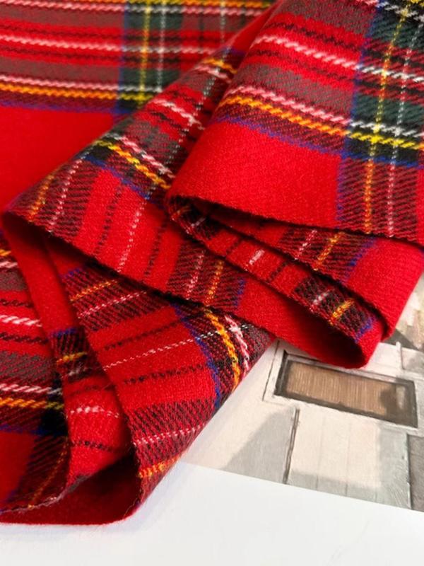 Women's Tartan  Pattern Tassel Decor Scarf, Casual Soft Warm Classic Scarf for Fall & Winter, Fashion Accessories for Women & Girls