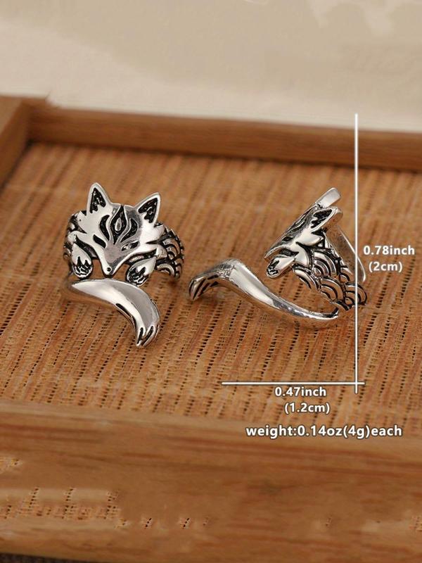 Vintage Fox Design Ear Cuff, Fashionable Earrings for Women & Girls, Trendy All-match & Exquisite Jewelry for Birthday Gift