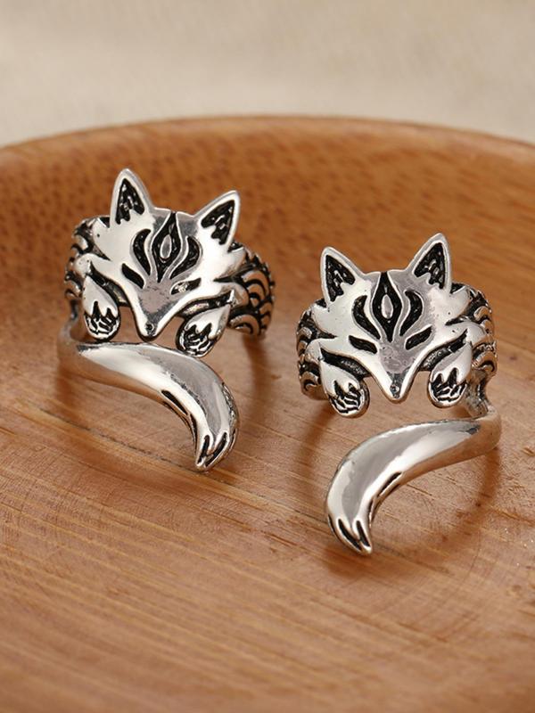 Vintage Fox Design Ear Cuff, Fashionable Earrings for Women & Girls, Trendy All-match & Exquisite Jewelry for Birthday Gift