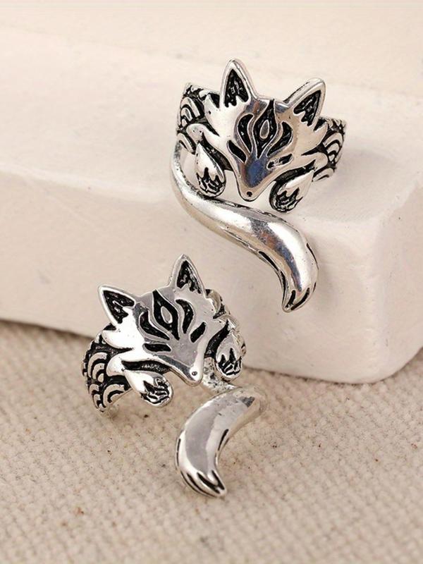 Vintage Fox Design Ear Cuff, Fashionable Earrings for Women & Girls, Trendy All-match & Exquisite Jewelry for Birthday Gift