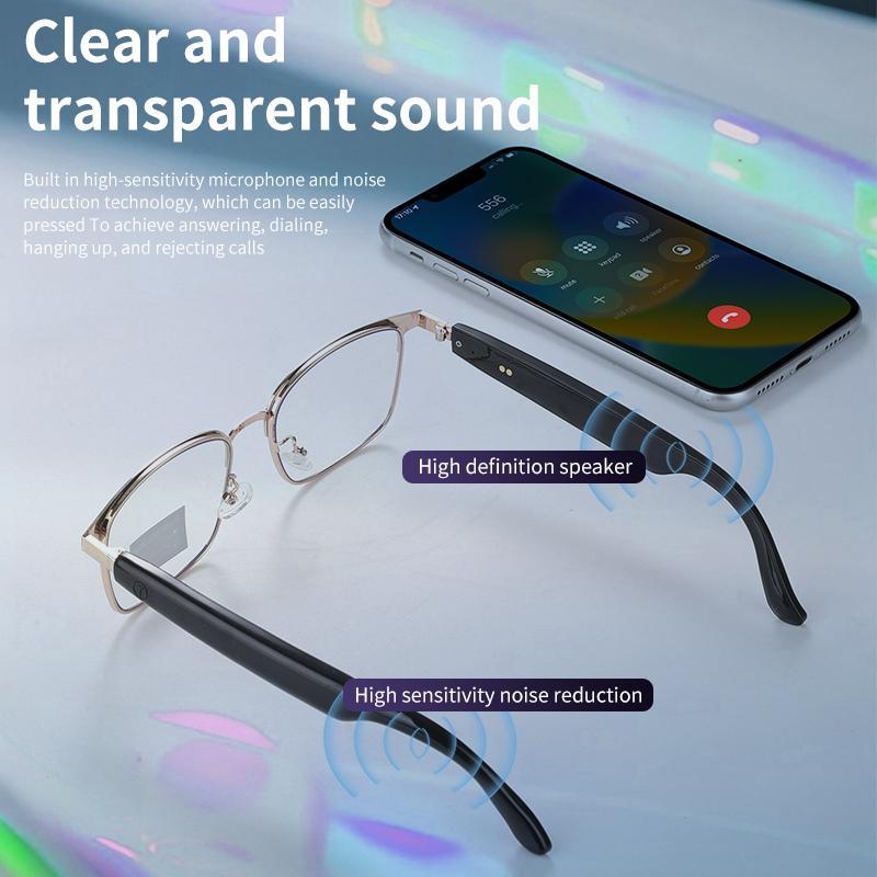 PengTeng Smart Glasses, Fashionable Touch Control Smart Glasses with Audio Call Voice Assistant, Color Changing Lenses Glasses for Men & Women