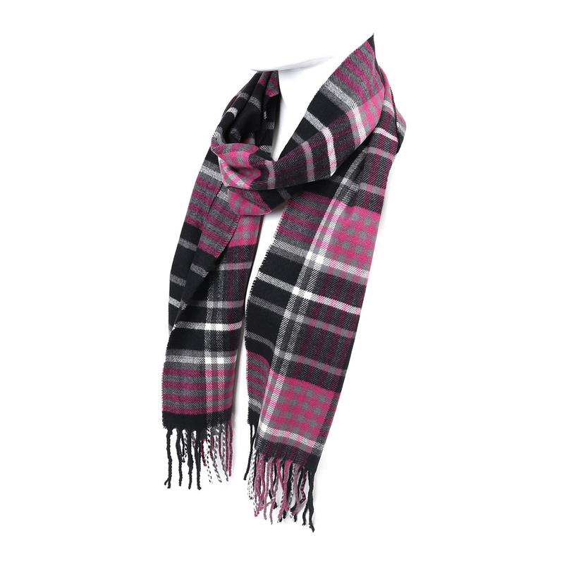 Unisex Plaid Cashmere Feel Winter Scarves