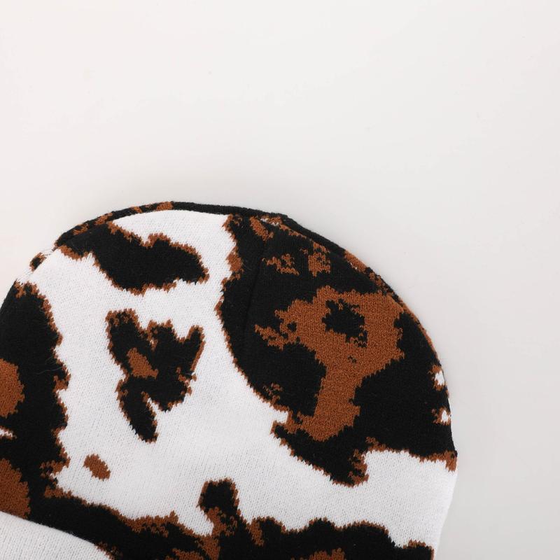 Highland Cow Embroidered Patch Beanie with Dani Morgan's Unique Cowprint Design