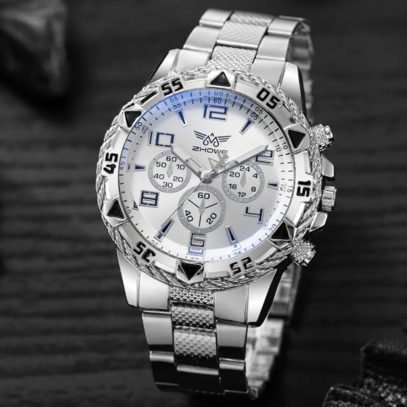 Classic Men's Large Dial Business Fashion Stainless Steel Strap Watch - Fashionable and Stylish