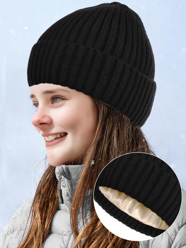 Solid Color Beanie Hat, Women's Winter Outdoor Sports Hat, Warm Hat for Women & Men, Fashion Accessories for Fall & Winter