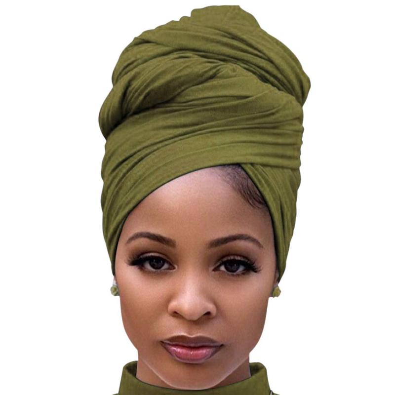 Hair Wrap for Women with Hair Large Stretch Soft Edge Scarves for Braids Dreadlocks Headbands Army Green 1 count