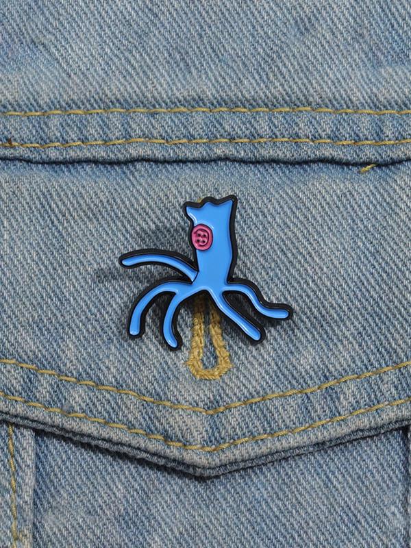 Cartoon Octopus Design Brooch, Animal Design Clothes Brooch, Fashion Accessories for Men & Women