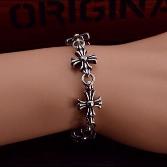 [IFT Jewelry]chrome hearts Bracelet Punk goth StyleNew Cross Retro Bracelet High-end Niche Hand Accessories Iced Out Cross Hearts Iced Out