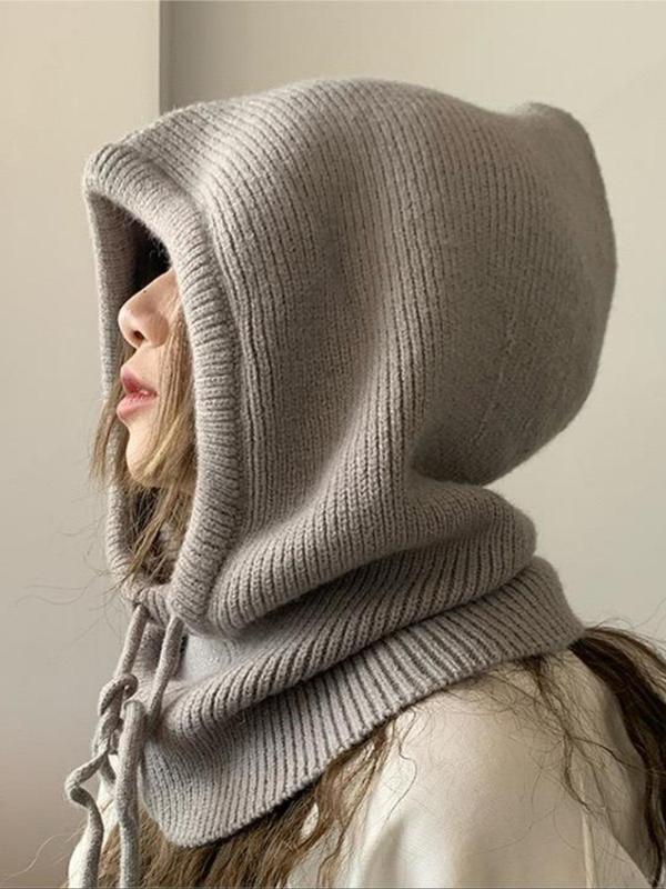 Solid Color Pullover Hat, Casual Warm Hooded Hat for Fall & Winter, Fashion Accessories for Women & Men