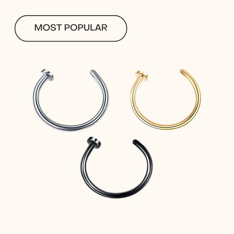 Hammer Nose Ring Hoop Stud