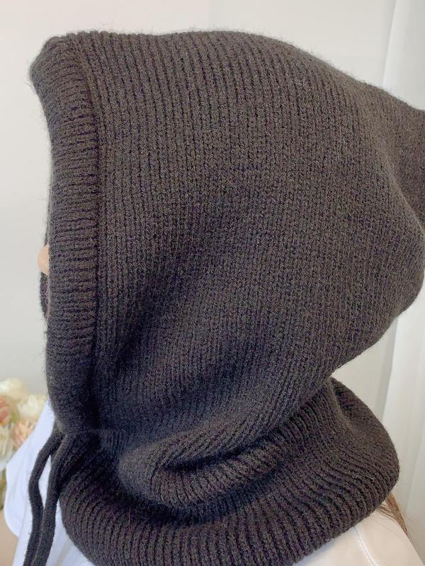 Solid Color Pullover Hat, Casual Warm Hooded Hat for Fall & Winter, Fashion Accessories for Women & Men