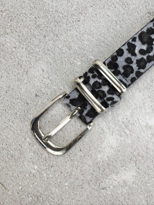 Fashion Leopard Pattern PU Buckle Belt, Casual Waistband for Jeans Trousers, Trendy All-match & Exquisite Belt for Birthday Gift