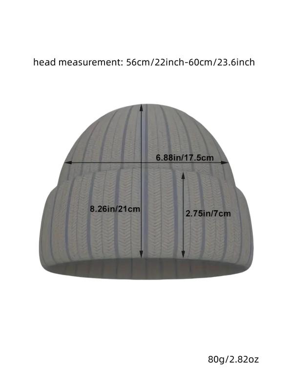 Unisex Ombre Print Beanie Hat, Casual Windproof Warm Knitted Hat for Fall & Winter, Fashion Accessories for Both Men & Women