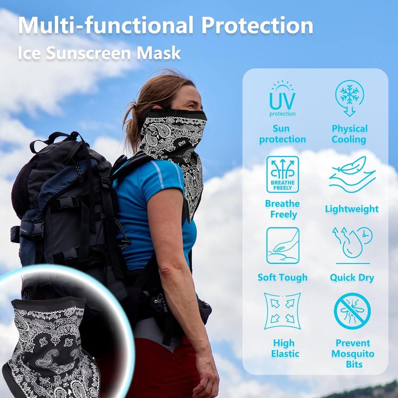 Bandana Neck Gaiter Balaclava Face Scarf Mask Quick-Dry Half Masks for Women Men-UV Sun Protection & Breathable & Dustproof