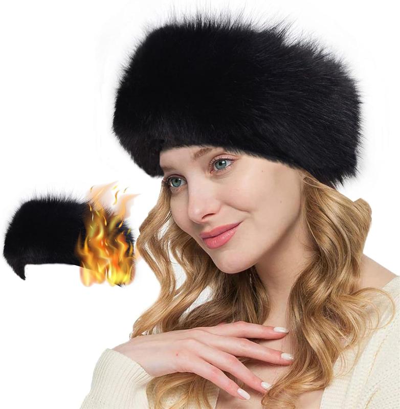 Womens Winter Headbands Faux  Headband Elastic Ear Warmers Furry Ear Muffs