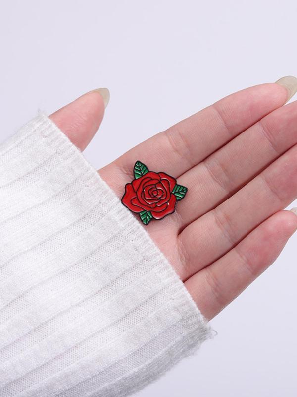 Rose Design Brooch, Fashionable Clothes Accessories for Women & Men for Daily Clothing Decor, Trendy All-match & Exquisite Brooch for Birthday Gift