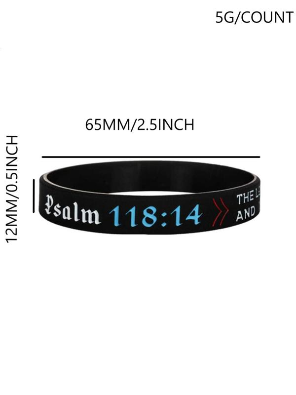 Christian Bible Verse Joshua Pattern Bangle for Women & Men, 2024 New Style Rubber Jewelry for Party, Daily Clothing Decor, Trendy Cool Female Accessories for Birthday Gift Fall