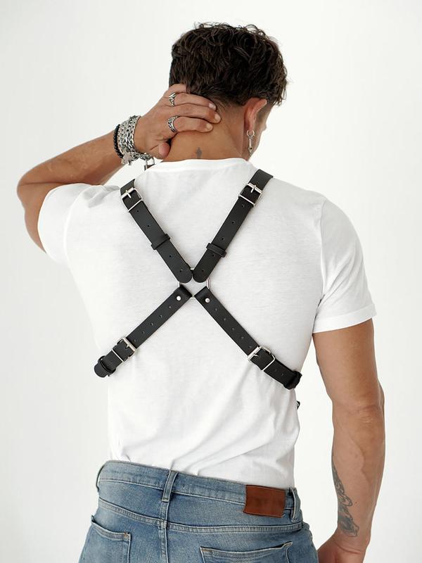 Men's Punk Style Studded & O-ring Decorated Harness Belt, Fashionable Belt for Party, Daily Clothing Decor, Trendy All-match & Exquisite Belt for Birthday Gift