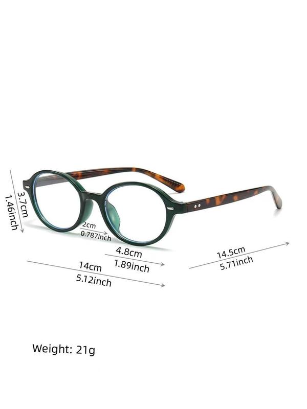 Unisex Simple Style Oval Glasses Frame, Trendy Casual Glasses Frame for Everyday Use, Fashion Accessories for Outdoor Activities