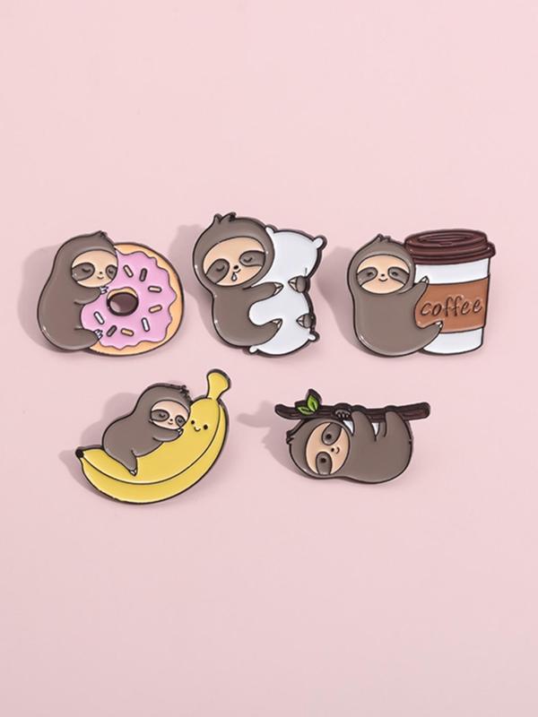 Cute Cartoon Sloth Design Brooch, Fashion Creative Accessories for Women & Men, Trendy All-match & Exquisite Brooches for Gift