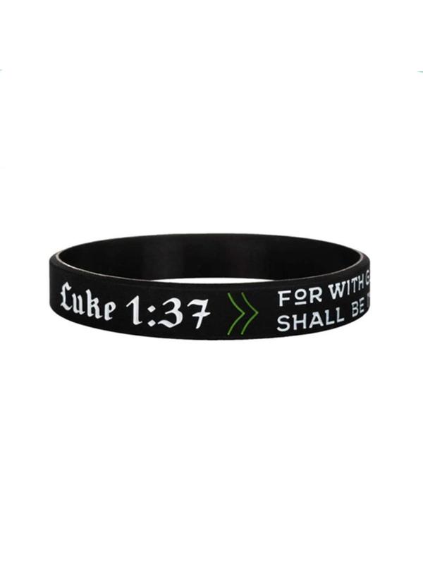 Christian Bible Verse Joshua Pattern Bangle for Women & Men, 2024 New Style Rubber Jewelry for Party, Daily Clothing Decor, Trendy Cool Female Accessories for Birthday Gift Fall