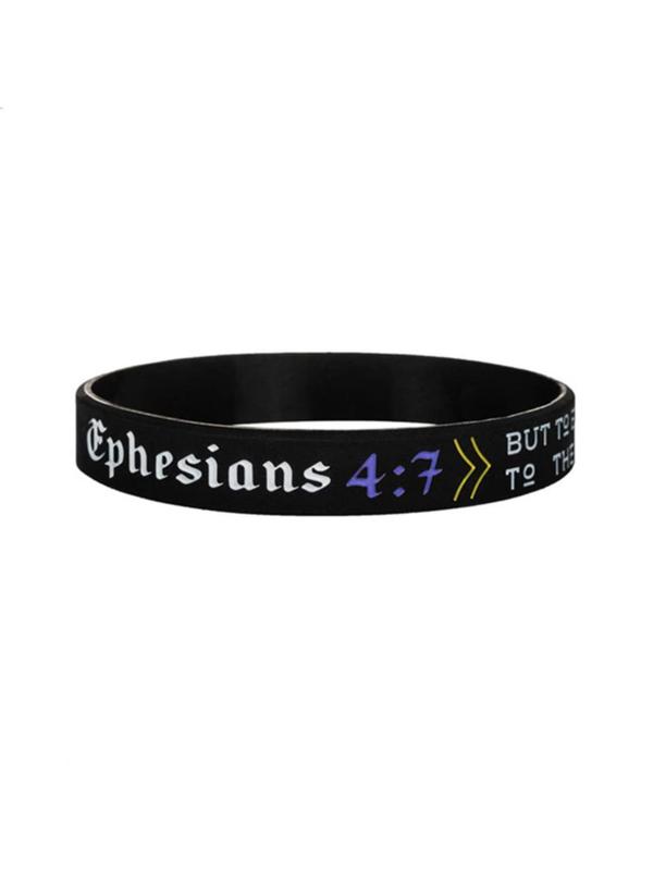 Christian Bible Verse Joshua Pattern Bangle for Women & Men, 2024 New Style Rubber Jewelry for Party, Daily Clothing Decor, Trendy Cool Female Accessories for Birthday Gift Fall