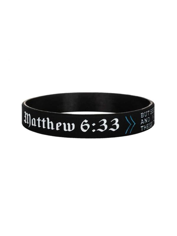 Christian Bible Verse Joshua Pattern Bangle for Women & Men, 2024 New Style Rubber Jewelry for Party, Daily Clothing Decor, Trendy Cool Female Accessories for Birthday Gift Fall