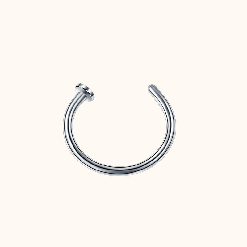 Hammer Nose Ring Hoop Stud