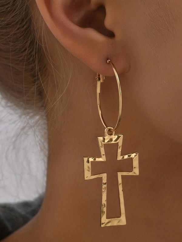 Women's Street Easter Trend Cross Design Dangle Earrings, Vintage Trendy Dangle Earrings, Chic Gorgeous Jewelry As Gift for Girlfriend