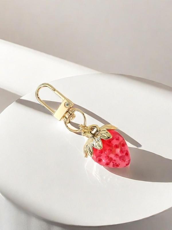 Cute Strawberry Design Keychain, Fashionable Keychain for Women & Men, Trendy All-match & Exquisite Keychain for Birthday Gift