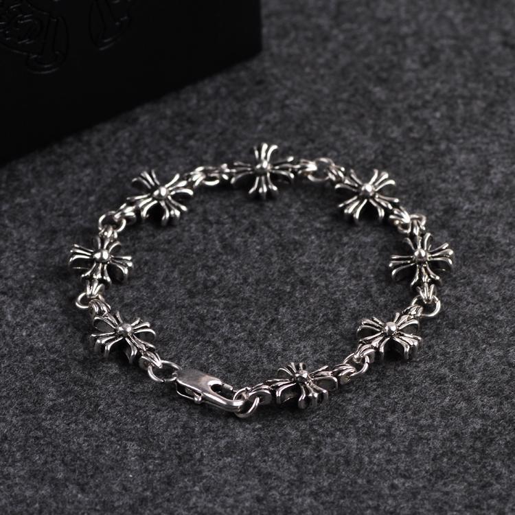 [IFT Jewelry]chrome hearts Bracelet Punk goth StyleNew Cross Retro Bracelet High-end Niche Hand Accessories Iced Out Cross Hearts Iced Out