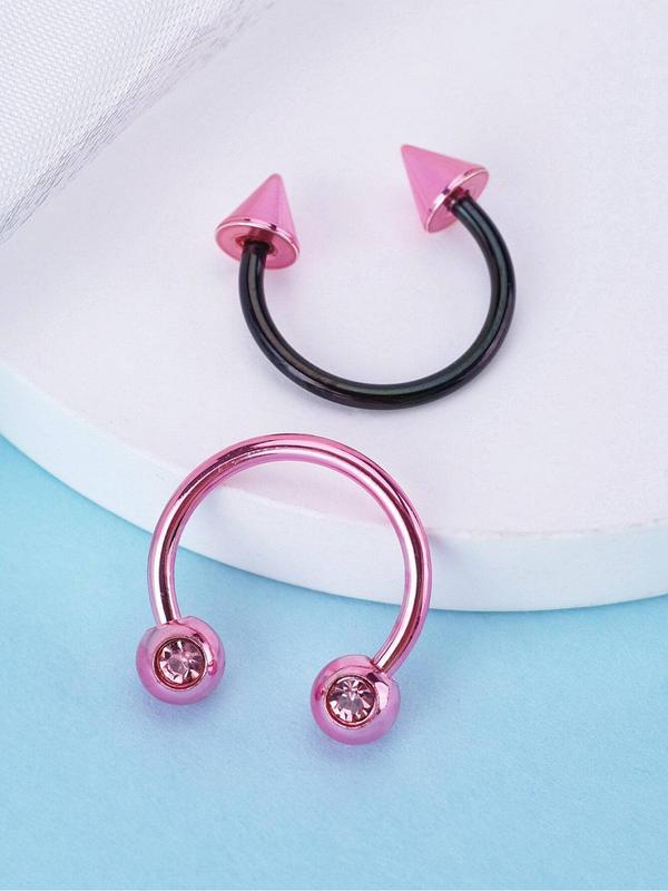 Punk Style Stainless Steel Nose Rings, Unisex Piercing Jewelry, Fashion Jewelry for Party, Daily Clothing Decor, Trendy All-match & Exquisite Jewelry for Birthday Gift