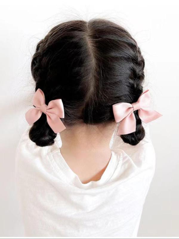 Cute Bow Decor Hair Clip (12pcs), Solid Color Bowknot Design Hair Accessories for Women & Girls, Simple Style Plain Color Bangs Clip for Party, Daily Decor