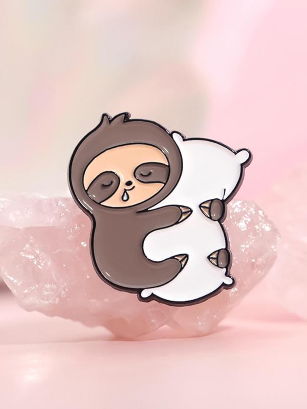 Cute Cartoon Sloth Design Brooch, Fashion Creative Accessories for Women & Men, Trendy All-match & Exquisite Brooches for Gift