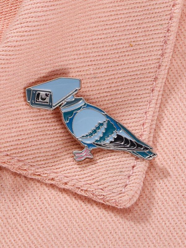 Cute Pigeon Design Brooch, Fashionable Animal Themed Alloy Badge for Daily Clothing Decor, Trendy All-match & Exquisite Accessories for Birthday Gift