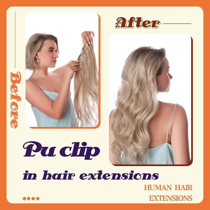 Full Shine Seamless Clip in Human Hair Extension Straight Hair 120g 8 Pcs Easy to Apply