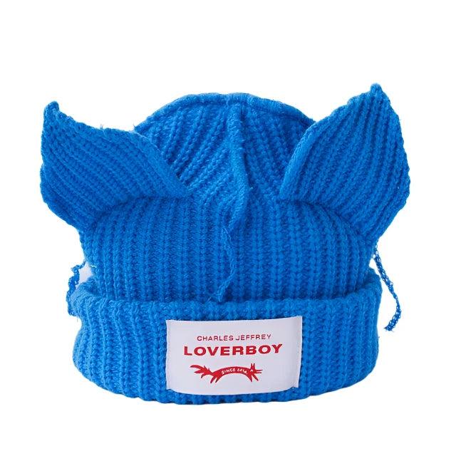 Lover Cat Ear Knitted Beanie Hat Y2K Skull Trending Bunny Ears Kpop Warm Fashion Cap