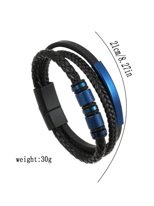 Fashion Braided Magnetic Buckle Bracelet, Men's Fashion Accessories for Party, Daily Clothing Decor, Trendy All-match & Exquisite Jewelry for Birthday Gift