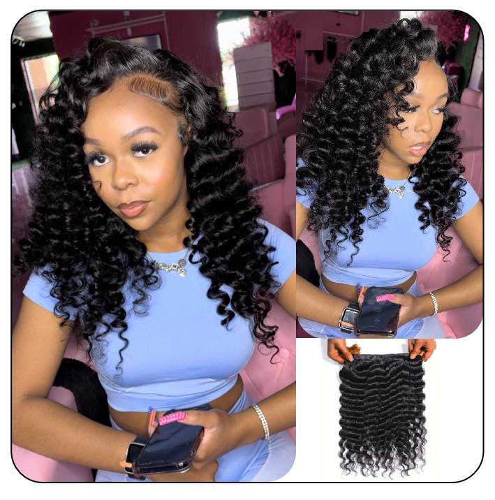 [Wequeen] Budget Friendly 10A Grade Deep Wavy Kinky Curly Body wave Straight Flip Over Quick Weave Sew in Glue in 100% Brazilian Virgin Viral Hair Bundles