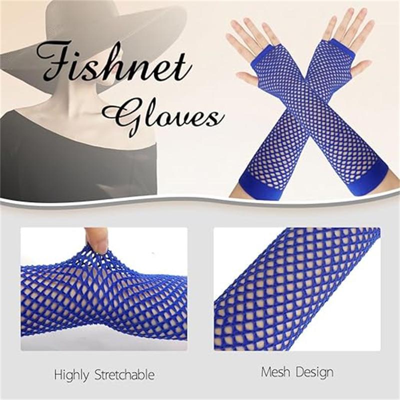 Fishnet Gloves for Women Party Costume, Fishnet Gloves for Costume Accessories, Fingerless Fishnet Gloves