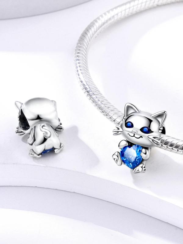 Cute Cat Design Artificial Zircon Pendant, DIY Jewelry Accessories for Bracelet Necklace Making, Fashion Accessories for Daily Wear