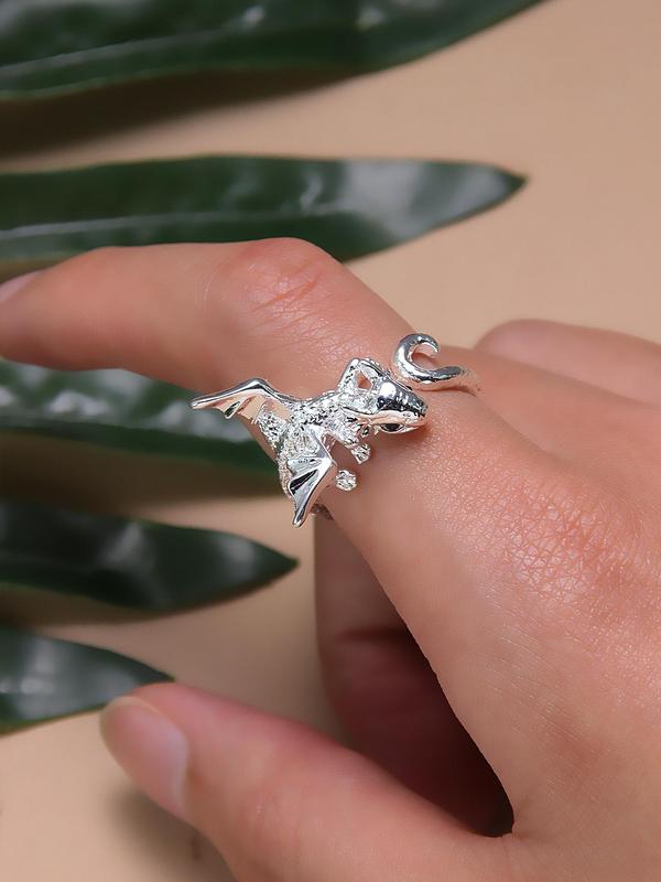 Cute Flying Dragon Design Ring, Fashionable Animal Shaped Ring for Women & Men, Fashion Jewelry for Party, Daily Decor, Trendy All-match & Exquisite Jewelry for Gift