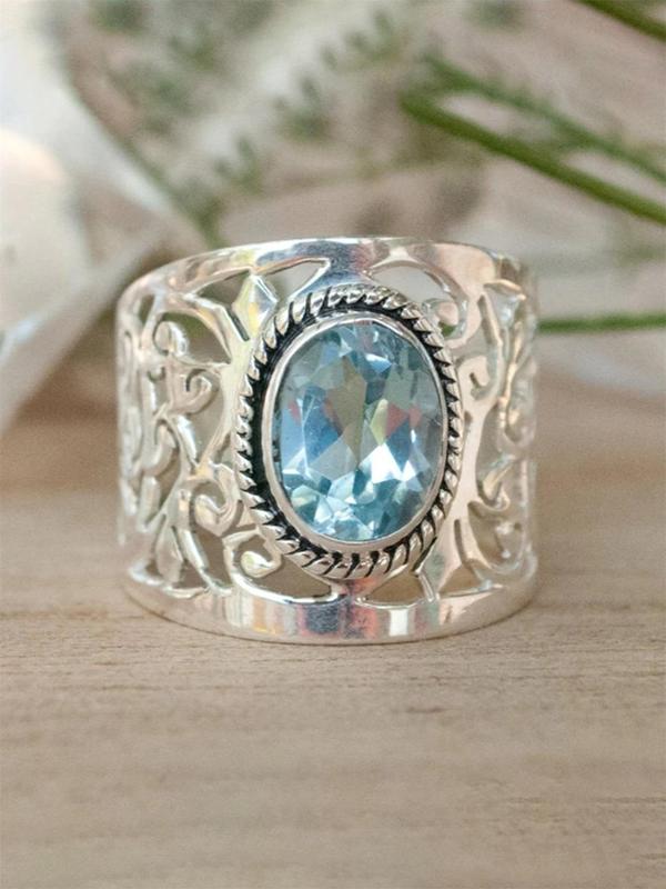 Elegant Rhinestone Decorated Alloy Wide Ring, Fashion Rings Jewelry for Women, Trendy Wedding Engagement Bridal Jewelry Gift