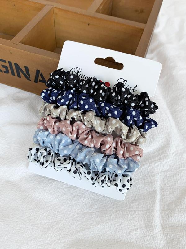 Plain Color Frill Design Satin Hair Tie for Galentineday Gift, Casual Daily Hair Accessories for Women, Cute Ponytail Holder