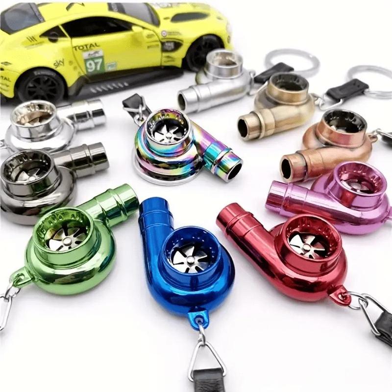 Car Turbine Shaped Keychain with Sound, Car Sound Decorative Keychain, Car Interior Keychain Accessories, Car Accessories